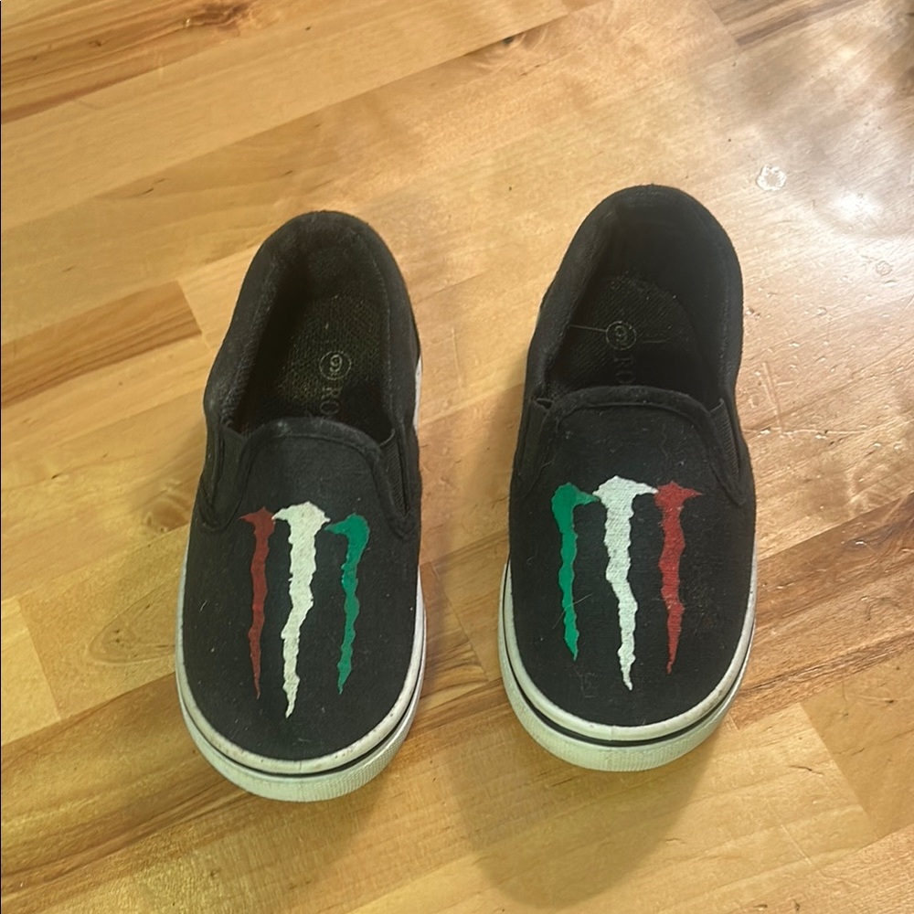 Kids Black Slip-On Sneakers